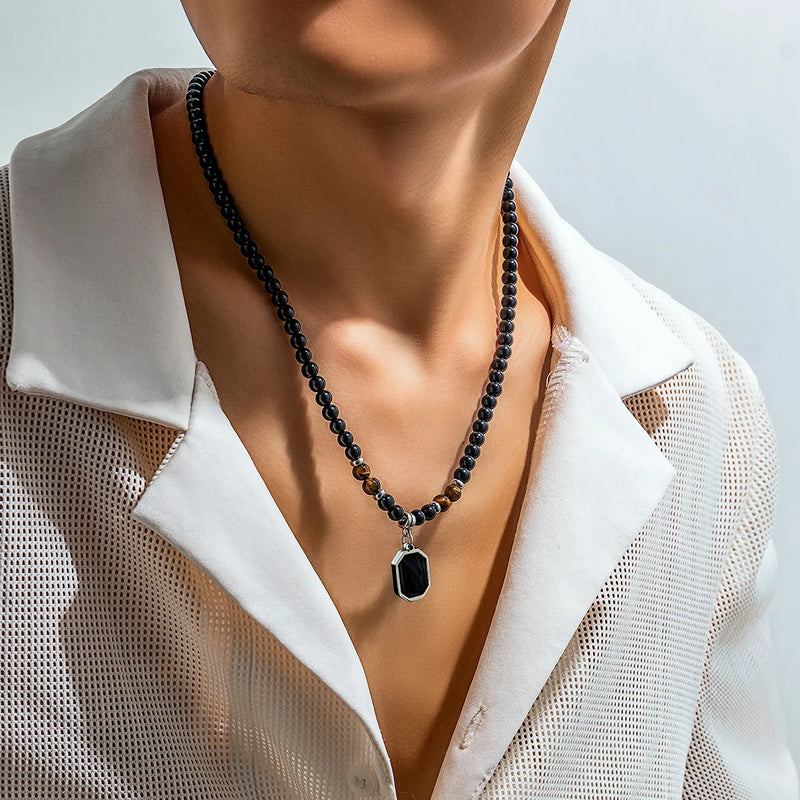 Stainless Steel Geometric Pendant Necklace