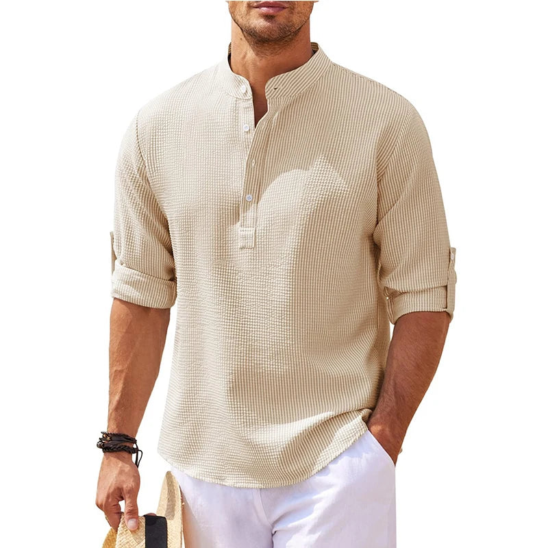 Casual Blouse Cotton Linen Long Sleeve T Shirt
