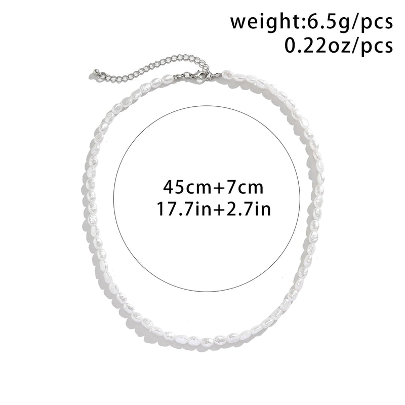 Simple Imitation Pearl Beads Short Choker Necklace