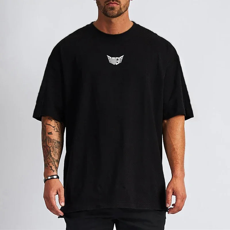 Muscle guys Oversized   Dropped Shoulder Short Sleeved T Shirt