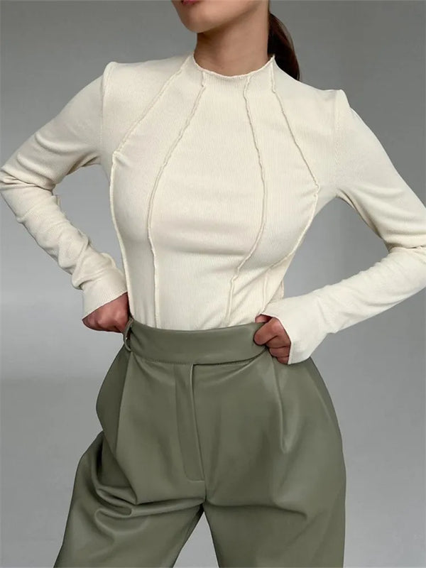Ruched Long Sleeve T-Shirts