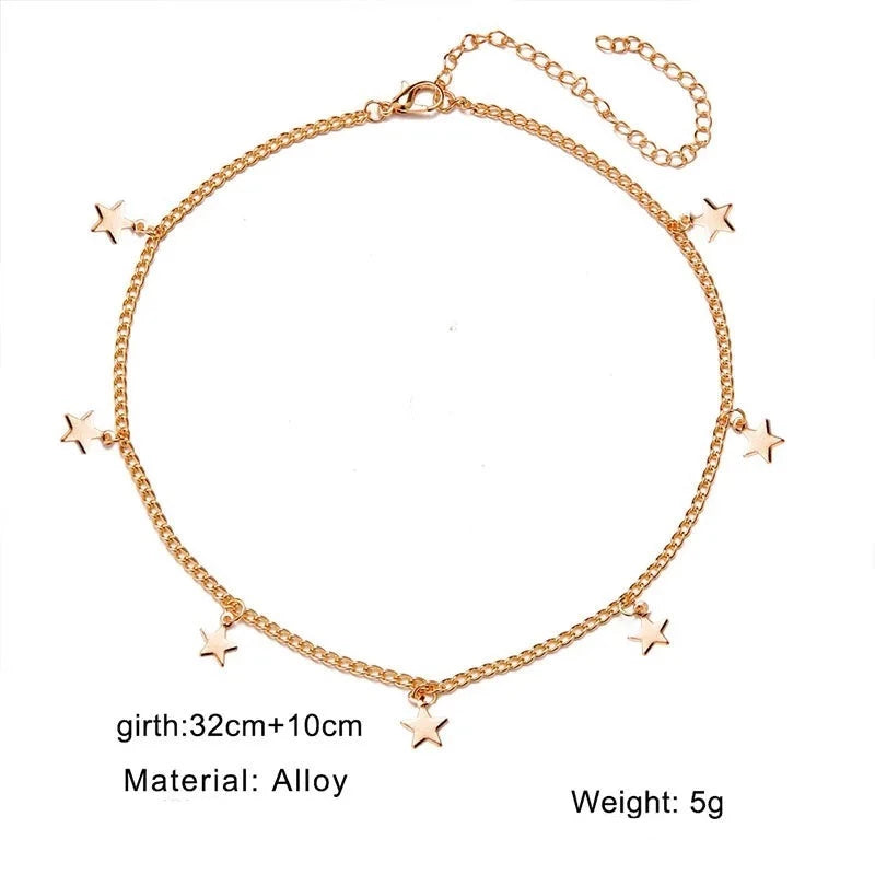Necklace Stars Dangler Choker Fashionable Clavicle Chain Jewelry