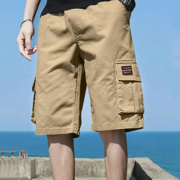 Cargo Shorts with Elastic Waist Multi Pockets